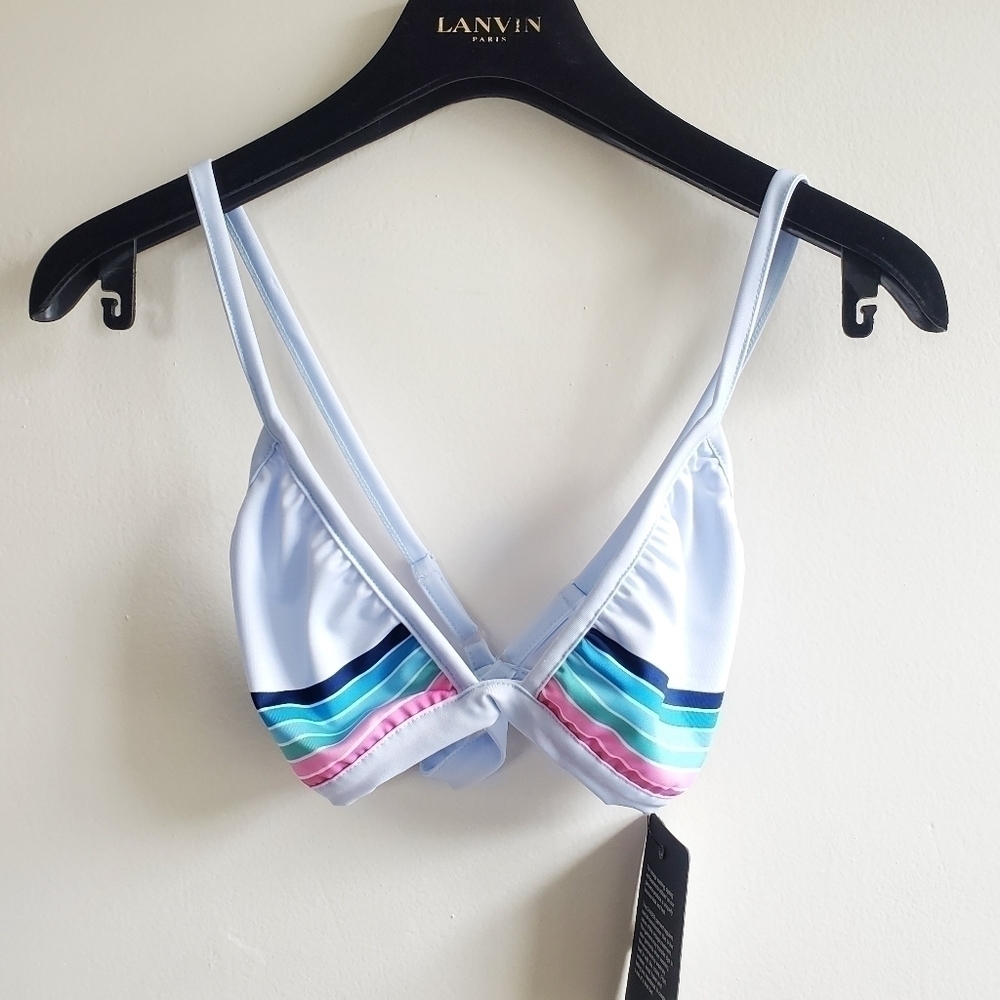 Chaser Glass Striped Bikini Top NWT Size Small/2-4 US